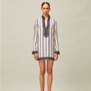 TORY BURCH STRIPED BEACH TUNIC  COVER UP NWT  GRAND AWNING xs